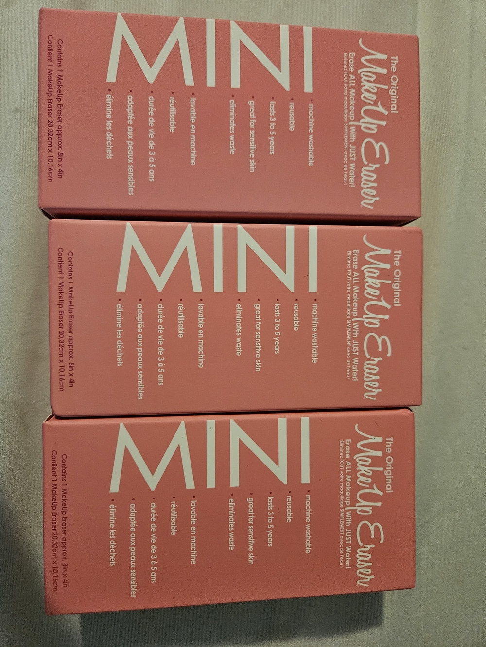3 x MakeUp Eraser MINI Pink Reusable Makeup Remover Cloths